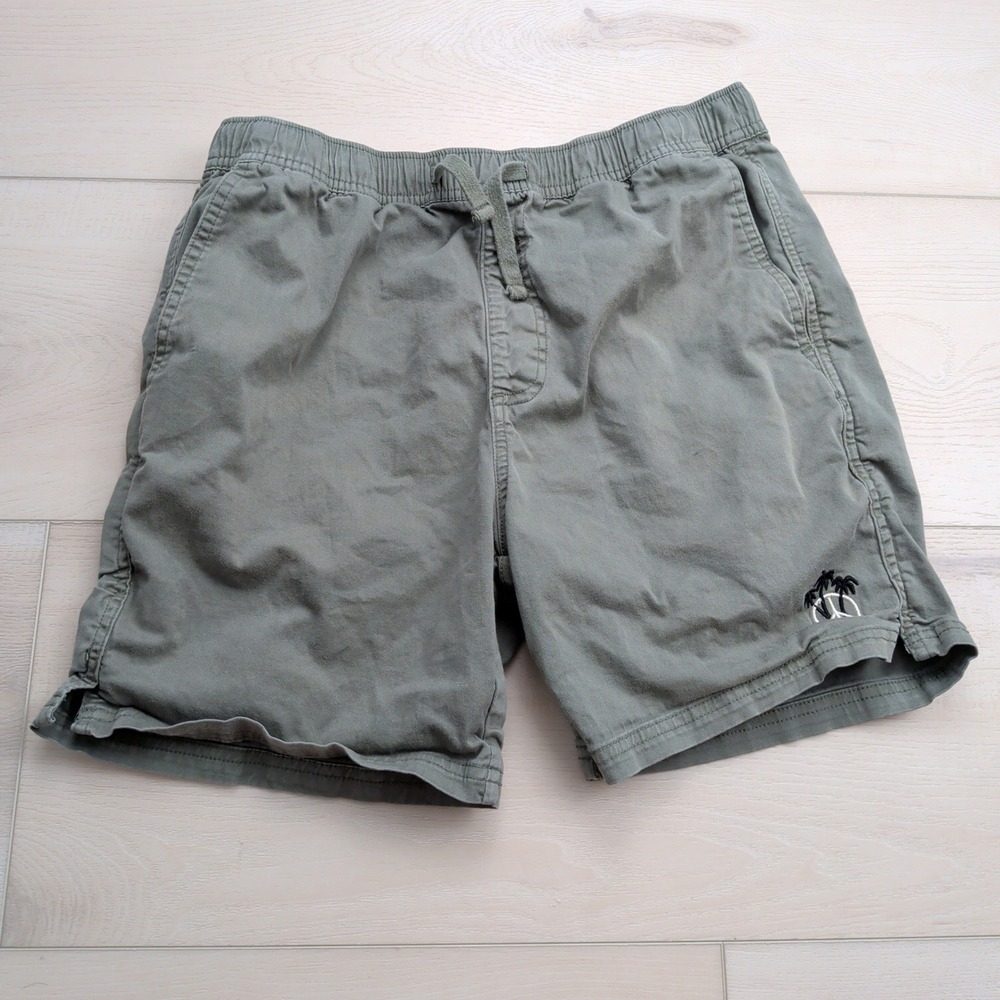 Katin Deck Shorts Boys L (14-16) Green Elastic Waist Drawstring Cotton Stretch